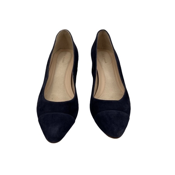 Cole Haan Marine Blue Suede The Go To Waterproof Block Heel Pumps Size 7 Women’s - Picture 3 of 9